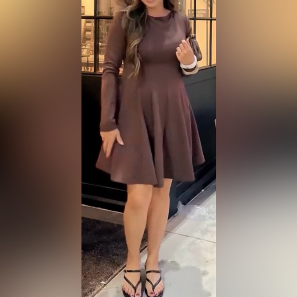 🦋NWT🦋 Chocolate Stretch Long Sleeve A-Line Dress